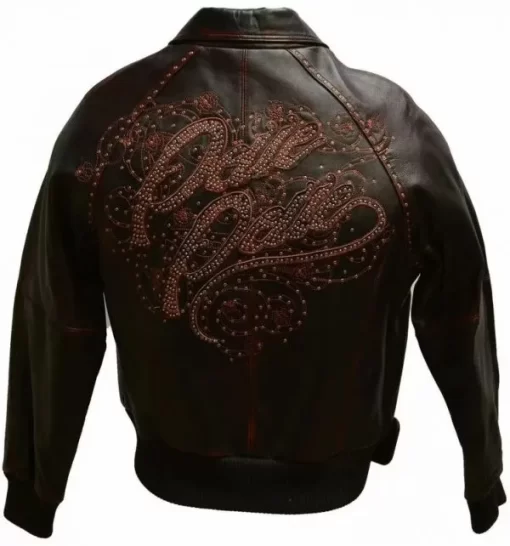 Pelle Pelle Mens Vintage Brown Embroidered Leather Jacket.