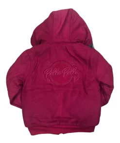 Pelle Pelle Pink Wool Hooded Bomber Jacket.