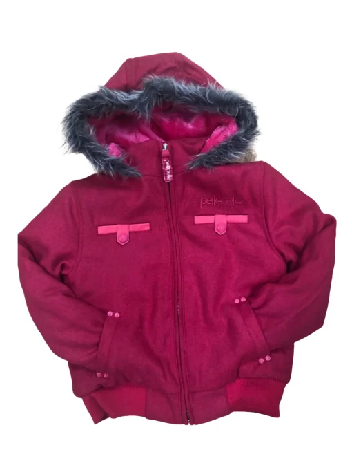 Pelle Pelle Pink Wool Hooded Bomber Jacket