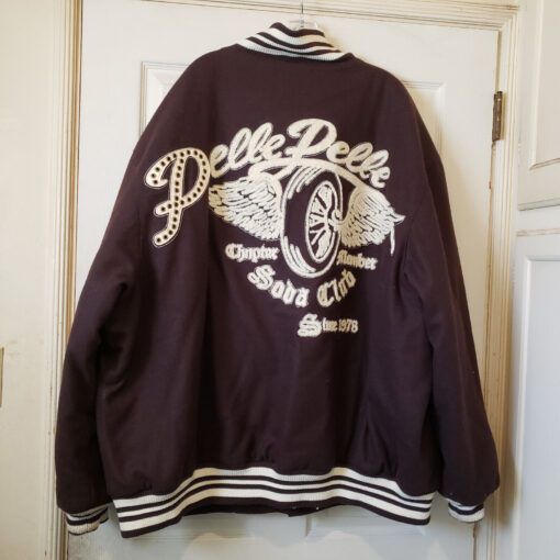 Pelle Pelle Soda Club Brown Wool Varsity Jacket.