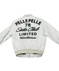 Pelle Pelle Soda Club Marc Buchanan White Leather Jacket.