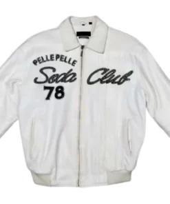 Pelle Pelle Soda Club Marc Buchanan White Leather Jacket