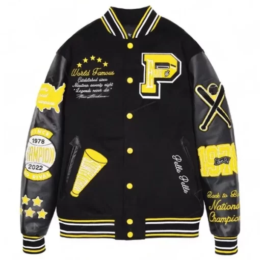 Pelle Pelle Varsity New Black And Yellow Jacket