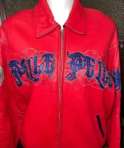 Pelle Pelle Vintage Red Leather Bomber Jacket.