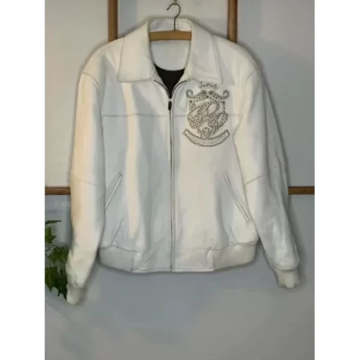 Pelle Pelle White Premium Leather Stud Jacket