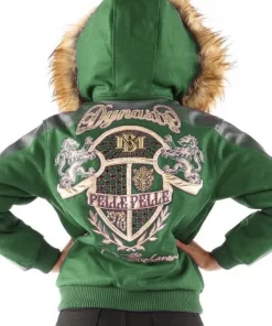 Pelle Pelle Womens Dynasty Green Hooded Jacket