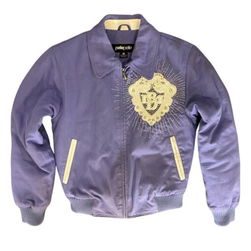 Pelle Pelle Women's Purple And Silver Diamonds Jacket.