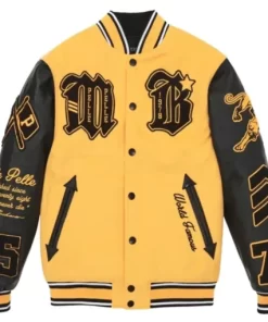 Pelle Pelle Yellow Varsity Letterman Jacket