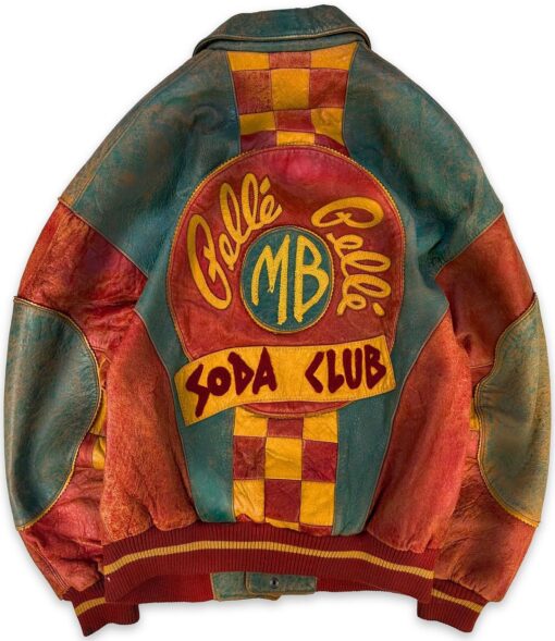 Pelle Pelle ‘soda Club’ Patched Checkered Leather Jacket