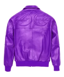 Purple Pelle Pelle Puff Plush Leather Jacket.