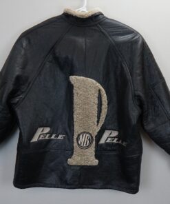 Vintage 90s Pelle Pelle Marc Buchanan Black Leather Sherpa Jacket