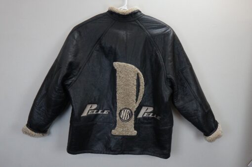 Vintage 90s Pelle Pelle Marc Buchanan Black Leather Sherpa Jacket