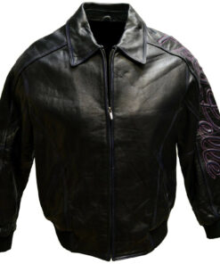 Vintage Pelle Pelle Embroidered Black Leather Jacket (2)