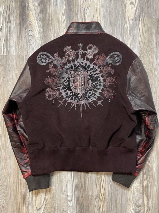 Women’s Pelle Pelle Burgundy Wool Leather Embellished Varsity Jacket