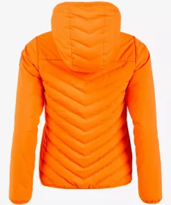 Women's Pelle Pelle Orange Hooded Puffer Jacket.