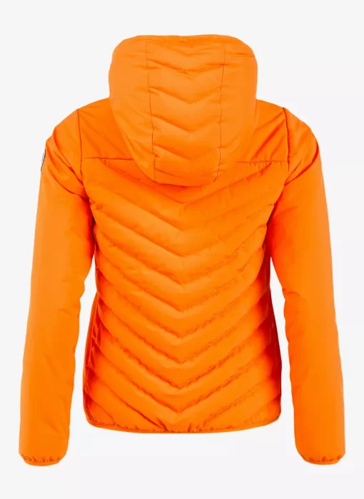 Women's Pelle Pelle Orange Hooded Puffer Jacket.