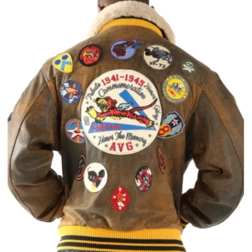 Pelle Pelle Brown Fur Collar Patches Jacket | Leather Jacket