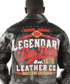 Legendary Pelle Pelle Black Red MB Leather Jacket