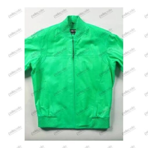 Pelle Pelle Green Bomber Leather Jacket