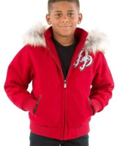 Pelle Pelle 1978 Born Free Heritage Red Fur Hooded Kids Jacket