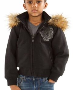 Pelle Pelle 1978 Born Free Heritage Black Fur Hooded Kids Jacket