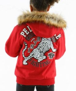 Pelle Pelle 1978 Flighting Red Fur Kids Jacket