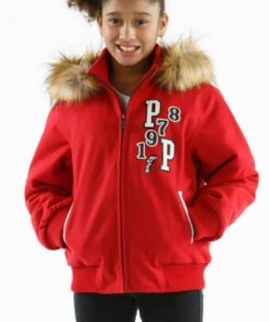 Pelle Pelle 1978 Flighting Red Fur Kids Jacket