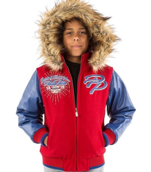 Pelle Pelle 1978 Limited Edition Marc Buchanan Collectors Fur Hooded Blue Kids Jacket