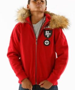 Pelle Pelle 1978 Red Fur Hooded Jacket