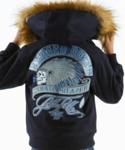 Pelle Pelle 78 Trail Blazer Fur Hooded Kids Navy Jacket