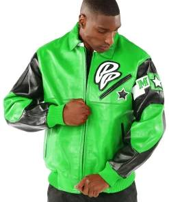 Green Pelle Pelle Soda Club Leather Jacket