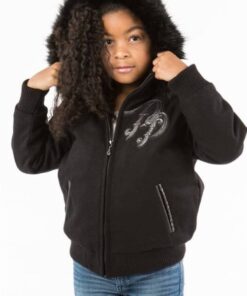 Pelle Pelle Kids Black Hooded Jacket