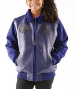 Pelle Pelle Kids Blue Shirt Collar Jacket