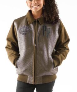 Pelle Pelle Kids Brown Shirt Collar Jacket