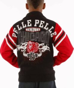 Pelle Pelle Kids Chicago Black and Red Jacket