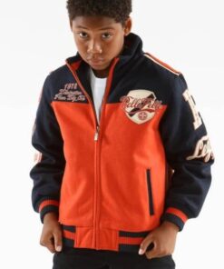 Pelle Pelle Kids Orange and Navy Jacket