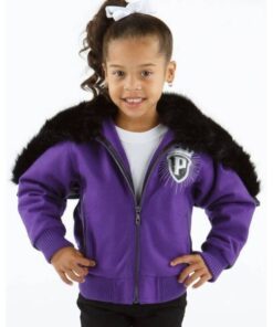 Pelle Pelle Kids Purple Fur Wool Jacket