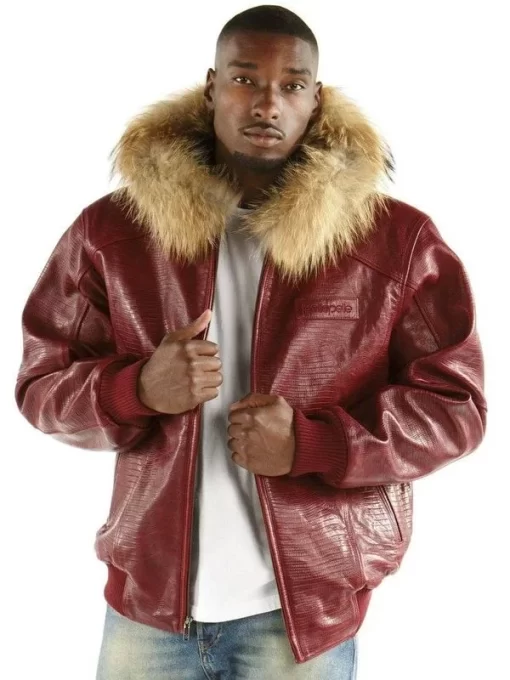 Pelle Pelle Crocodile Red Leather Jacket