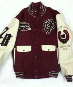 Pelle Pelle Denim Co. Maroon Varsity Jacket | Wool Jacket