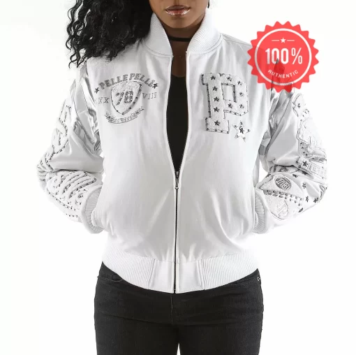 Pelle Pelle White Patches Varsity Jacket