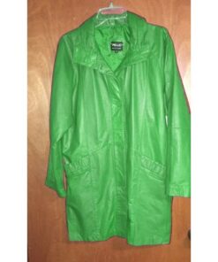 Pelle Pelle Green Long Women Leather Coat