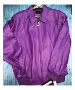 Pelle Pelle Plain Purple Leather Jacket