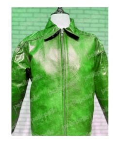 Green Pelle Pelle Alligator Texture Jacket