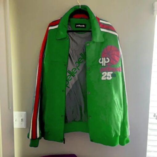 Pelle Pelle Basketball Green Leather Jacket | 1978 Jacket