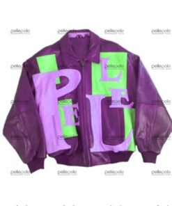 Purple Pelle Pelle Leather Bomber Jacket