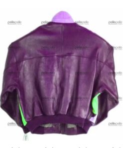 Purple Pelle Pelle Leather Bomber Jacket