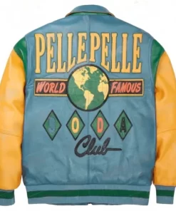 Pelle Pelle Turquoise Yellow Leather Jacket | Soda Club Jacket