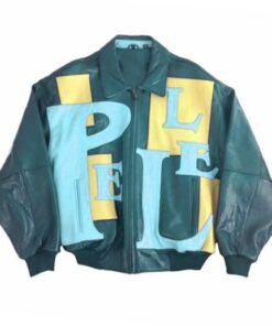 Exclusive Pelle Pelle Green Yellow Leather Jacket