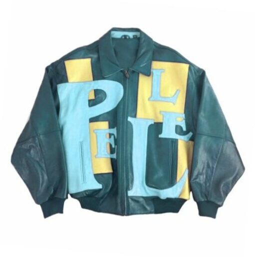 Exclusive Pelle Pelle Green Yellow Leather Jacket