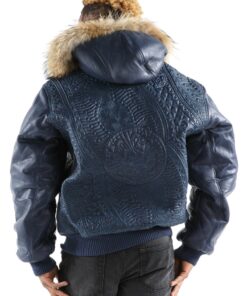 Pelle Pelle Blue Encrusted Hooded Jacket